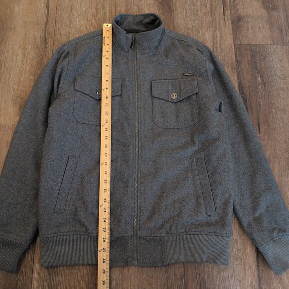 Oneill Men's Medium Zip Jacket Shacket Skater Winter Surf Heavy Wool Blend - Picture 4 of 8